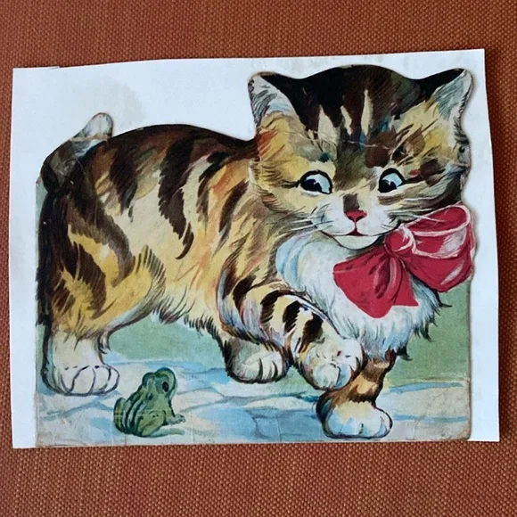 Vintage Tabby Cat Nursery Wall Artwork Print - Picture 5 of 8